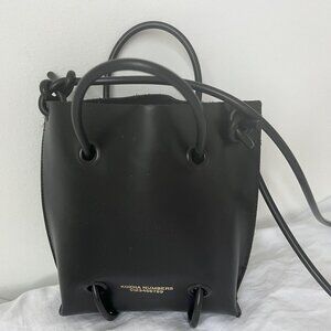 Kozha Numbers calf leather small black purse